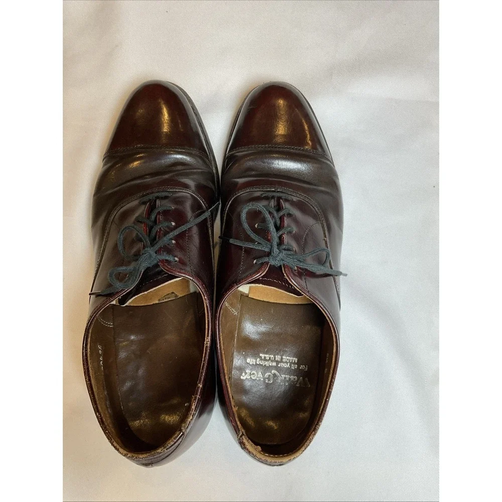 Walk-Over Cap Toe Oxfords Men's Size 8.5D  Burgundy Made In USA Model 8042E